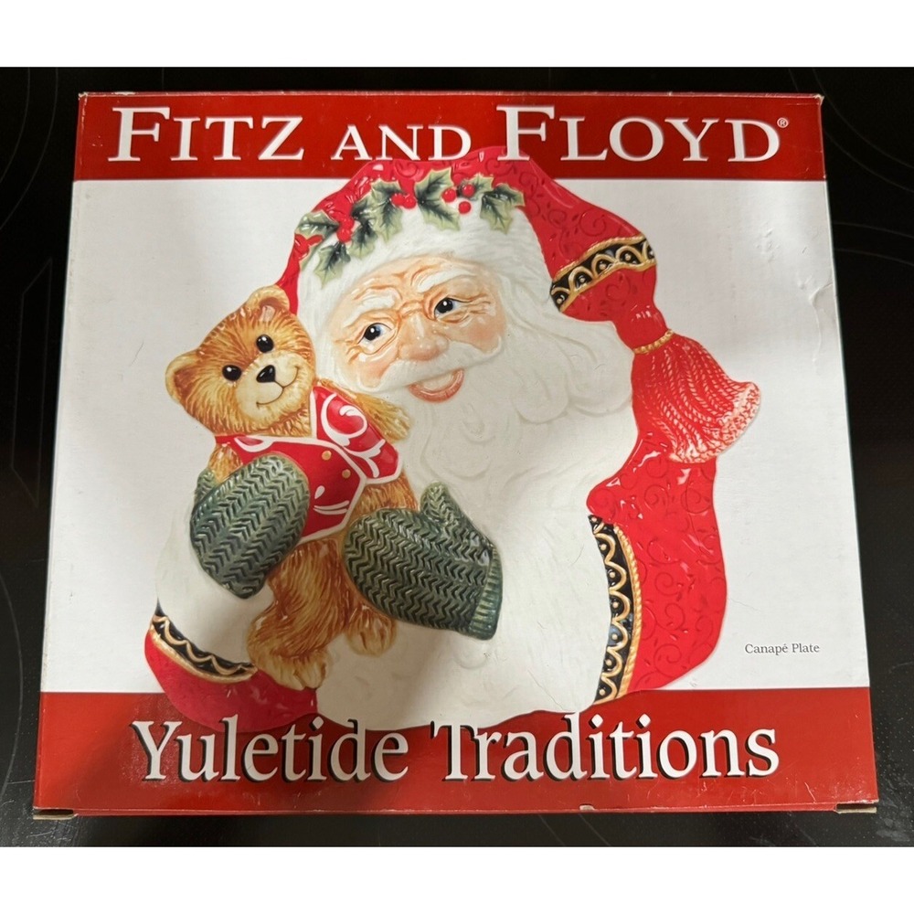 Fitz & Floyd YULETIDE TRADITIONS Canape Plate Macy's 2010 New